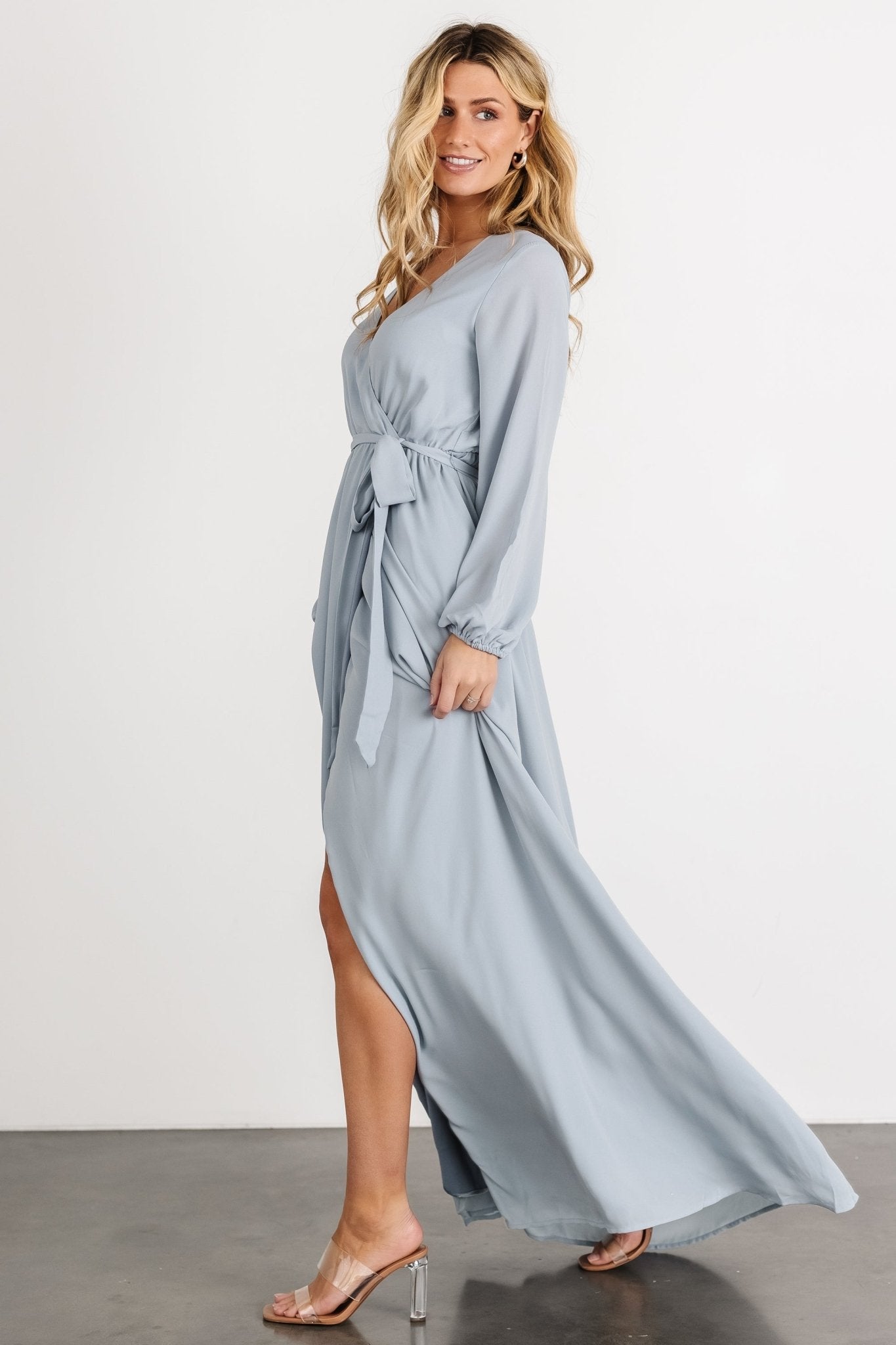 Breanne Faux Wrap Maxi Dress | Light Blue - Baltic Born