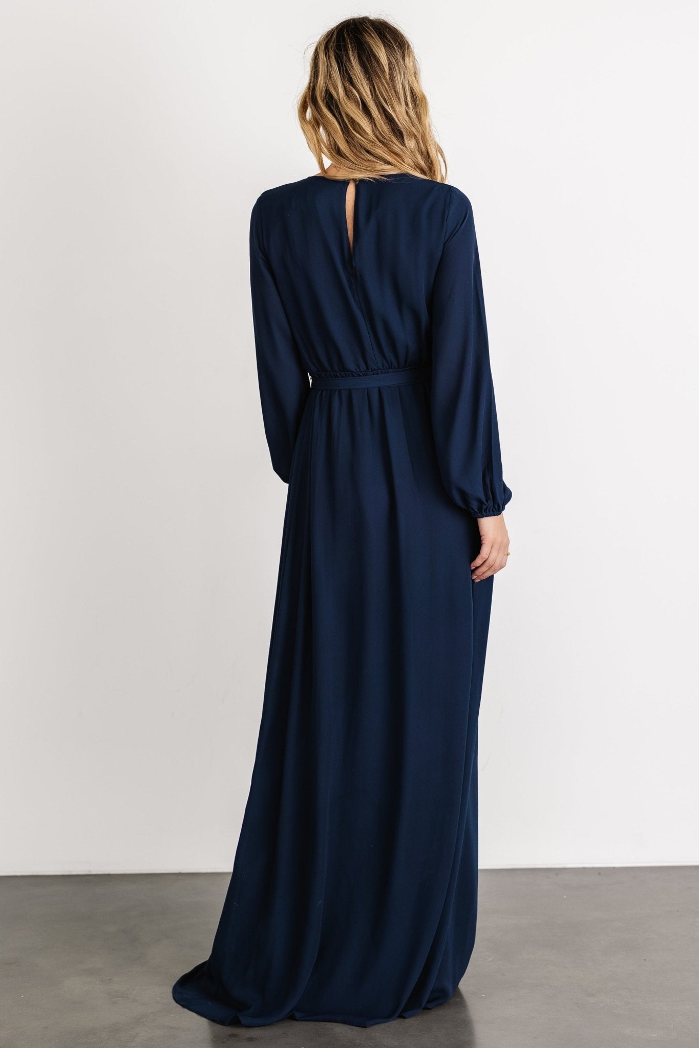 Breanne Faux Wrap Maxi Dress | Navy - Baltic Born