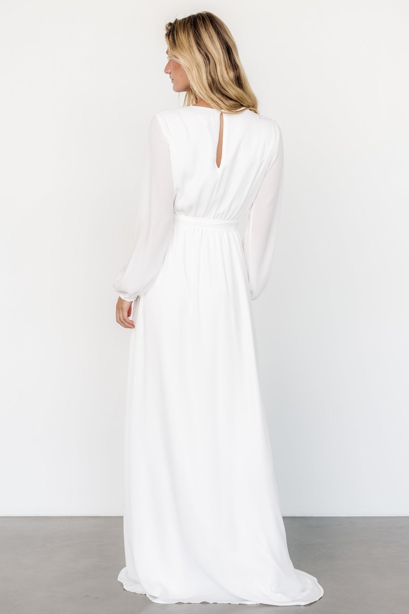 Breanne Faux Wrap Maxi Dress | Off White - Baltic Born