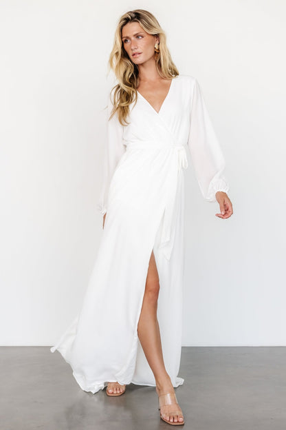 Breanne Faux Wrap Maxi Dress | Off White - Baltic Born