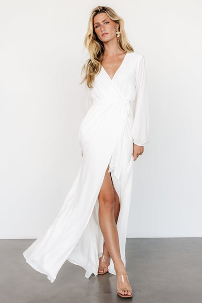 Breanne Faux Wrap Maxi Dress | Off White - Baltic Born