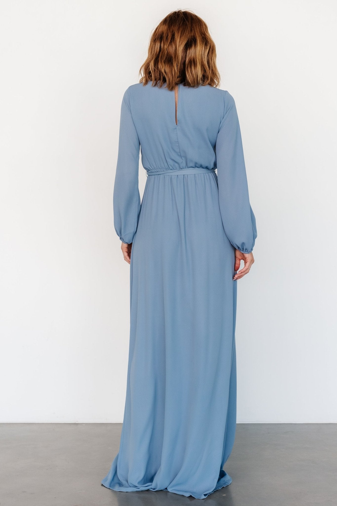 Breanne Faux Wrap Maxi Dress | Slate Blue - Baltic Born