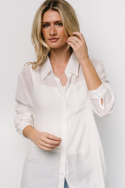 Breck Button Up Top | Off White - Baltic Born