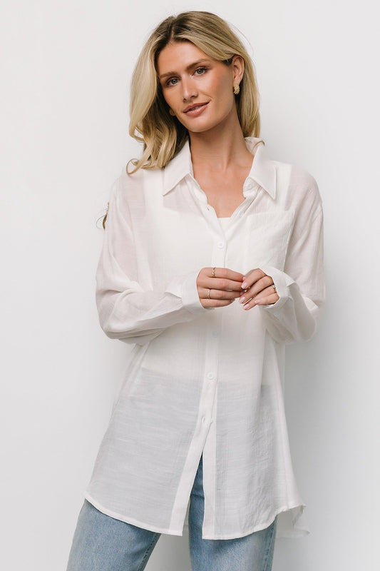 Breck Button Up Top | Off White - Baltic Born