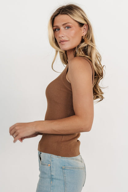 Bree Knit Tank Top | Brown - Baltic Born