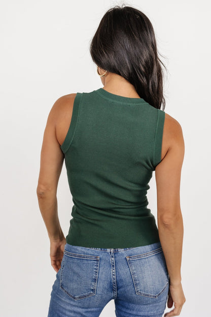 Bree Knit Tank Top | Dark Green - Baltic Born