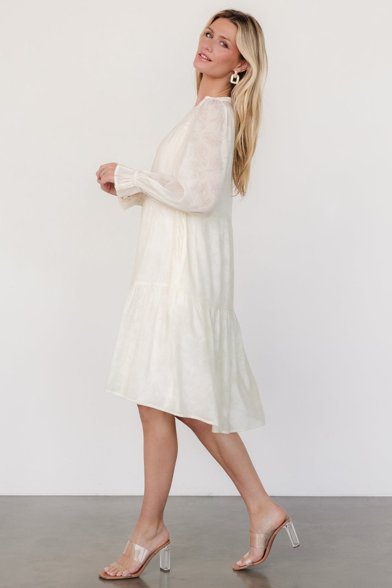 Brenna Button Midi Dress | Cream - Baltic Born