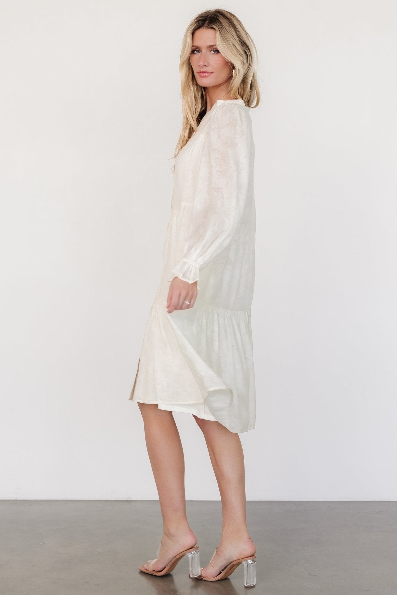 Brenna Button Midi Dress | Cream - Baltic Born