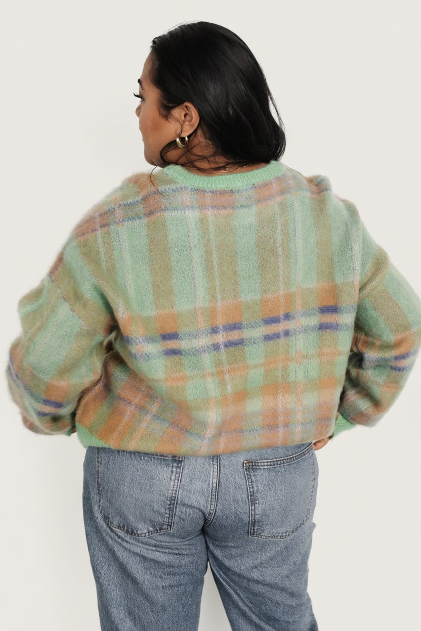 Brentridge Plaid Sweater | Green Multi
