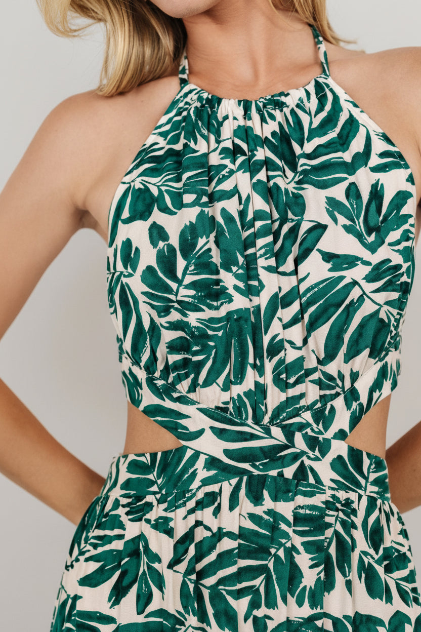 Baltic Born Womens Brett Halter Maxi Dress | Palm Green Print | Size: XL Baltic Born Womens Brett Halter Maxi Dress | Palm Green Print | Size: XL