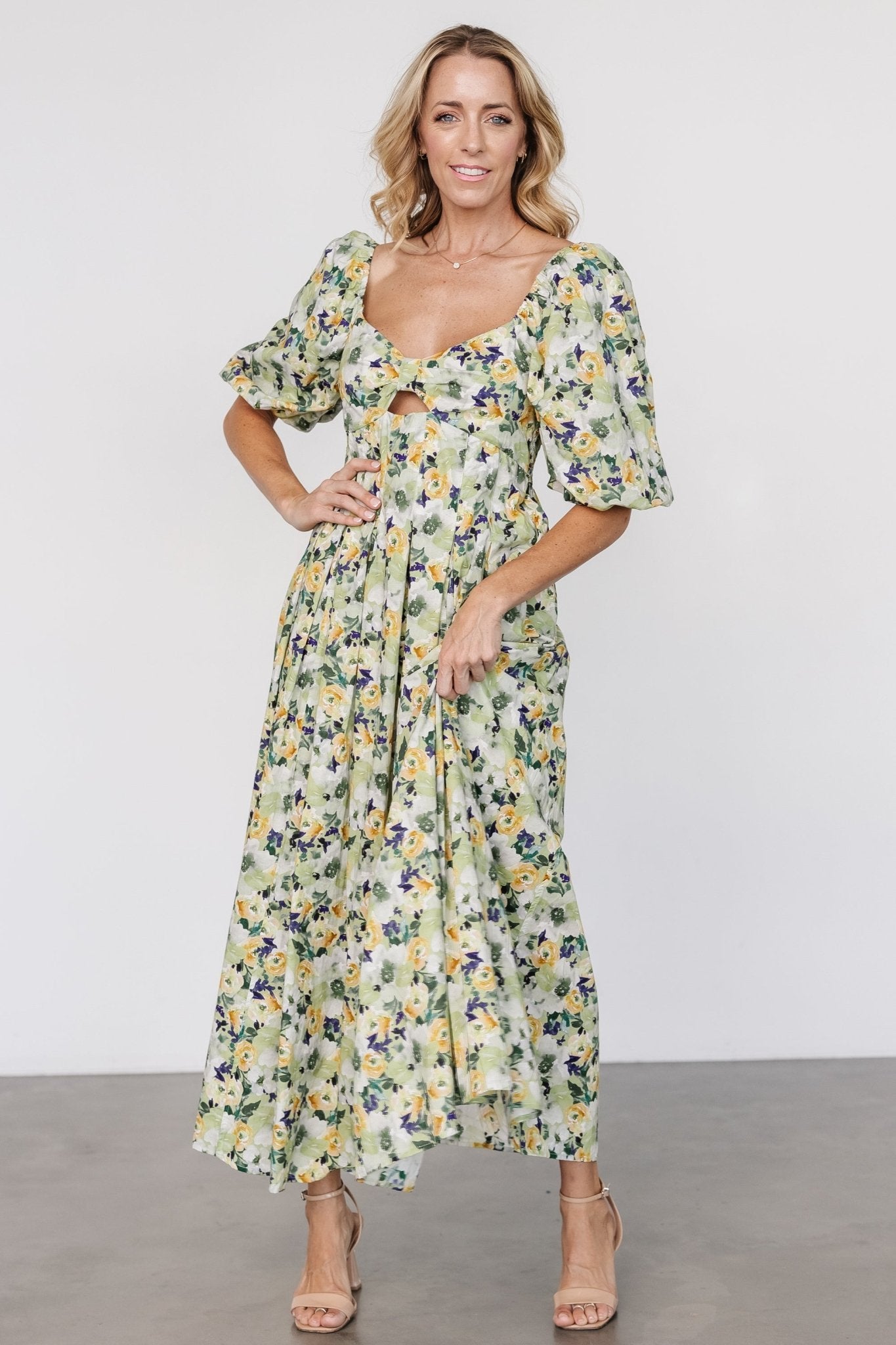 Brielle Maxi Dress | Green Floral - Baltic Born