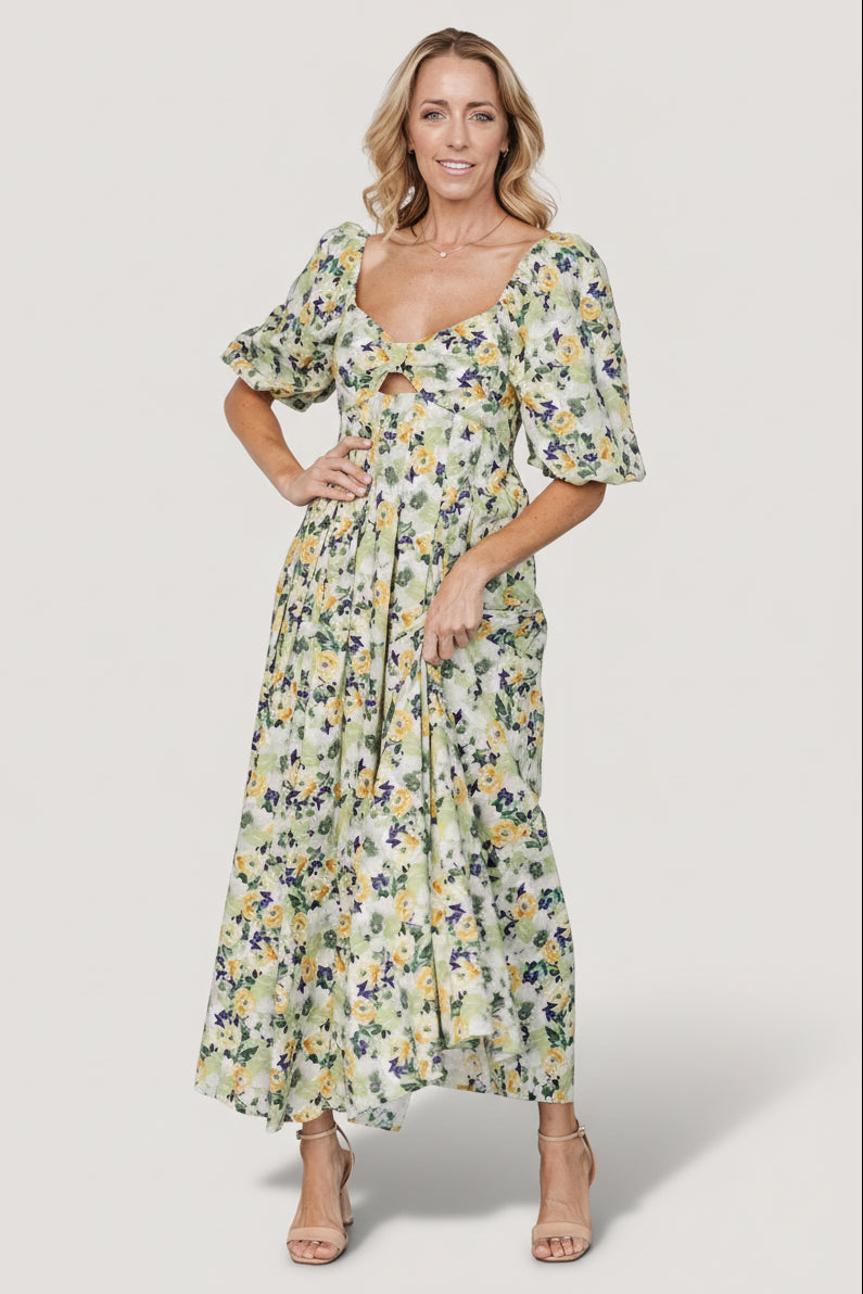 Baltic Born Womens Brielle Maxi Dress | Green Floral