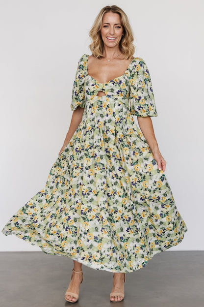 Brielle Maxi Dress | Green Floral - Baltic Born