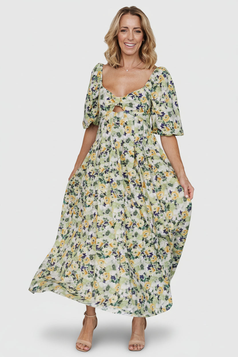 Baltic Born Womens Brielle Maxi Dress | Green Floral