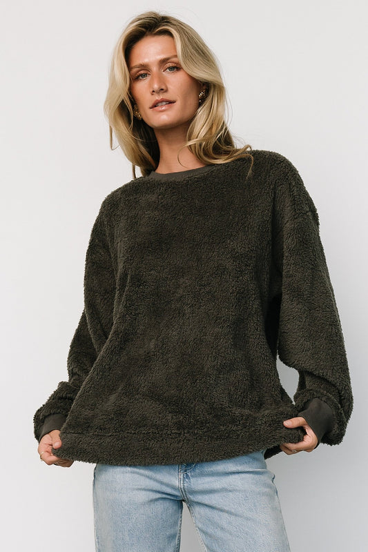 Brina Teddy Crewneck | Charcoal Gray - Baltic Born