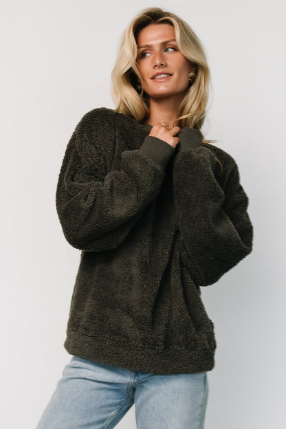 Brina Teddy Crewneck | Charcoal Gray - Baltic Born