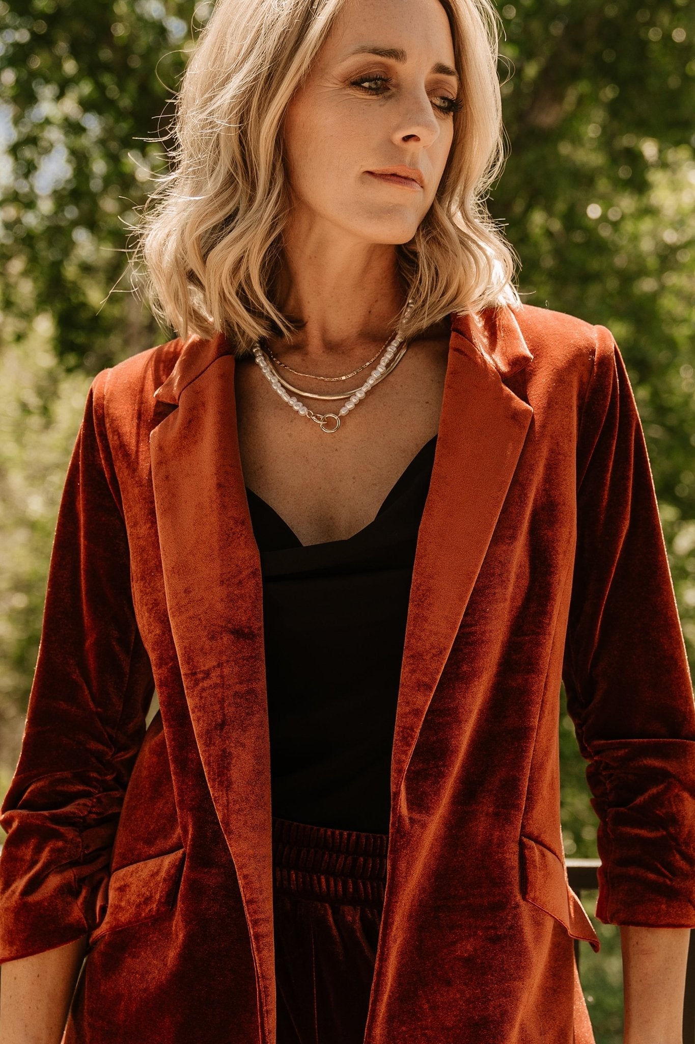 Brinton Velvet Blazer | Cinnamon - Baltic Born