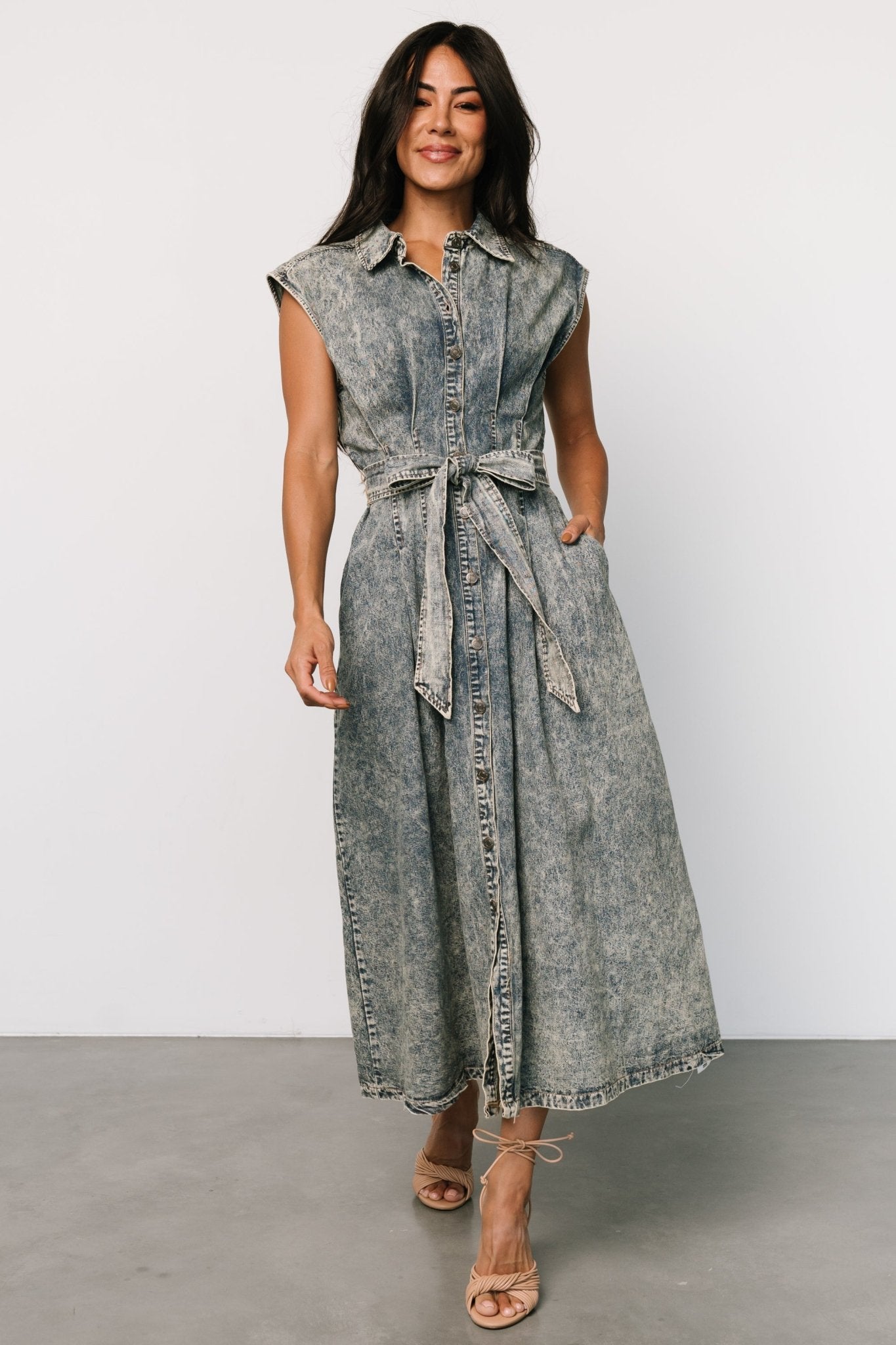 Britney Denim Dress | Vintage Blue - Baltic Born