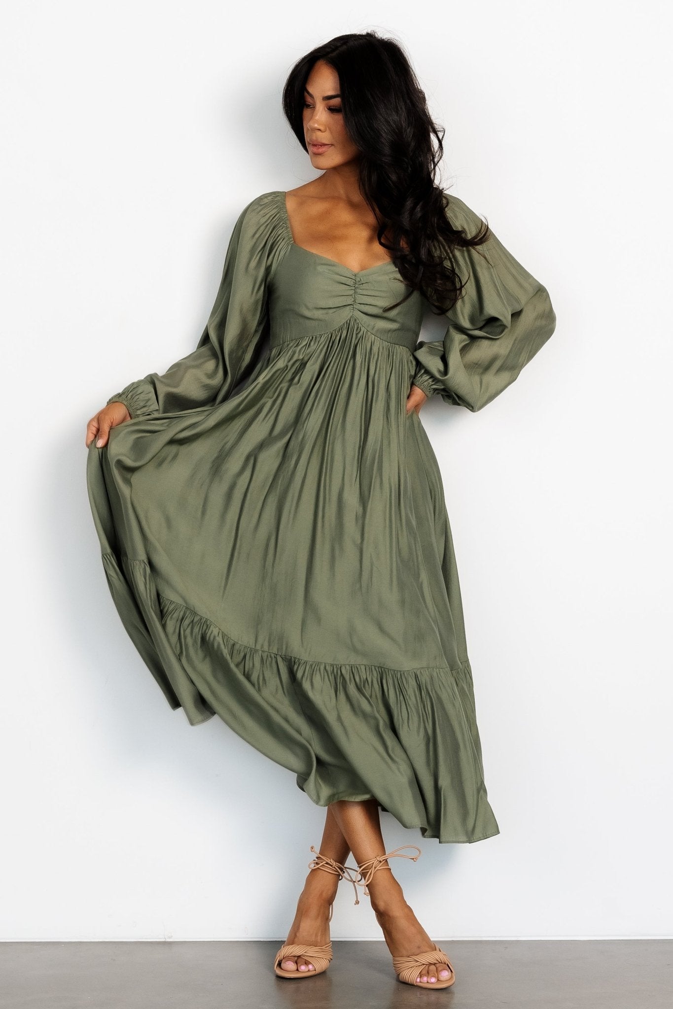 Brittany Long Sleeve Dress | Olive - Baltic Born