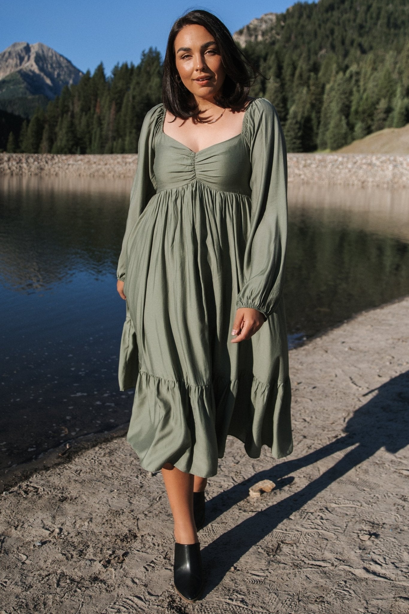 Brittany Long Sleeve Dress | Olive - Baltic Born