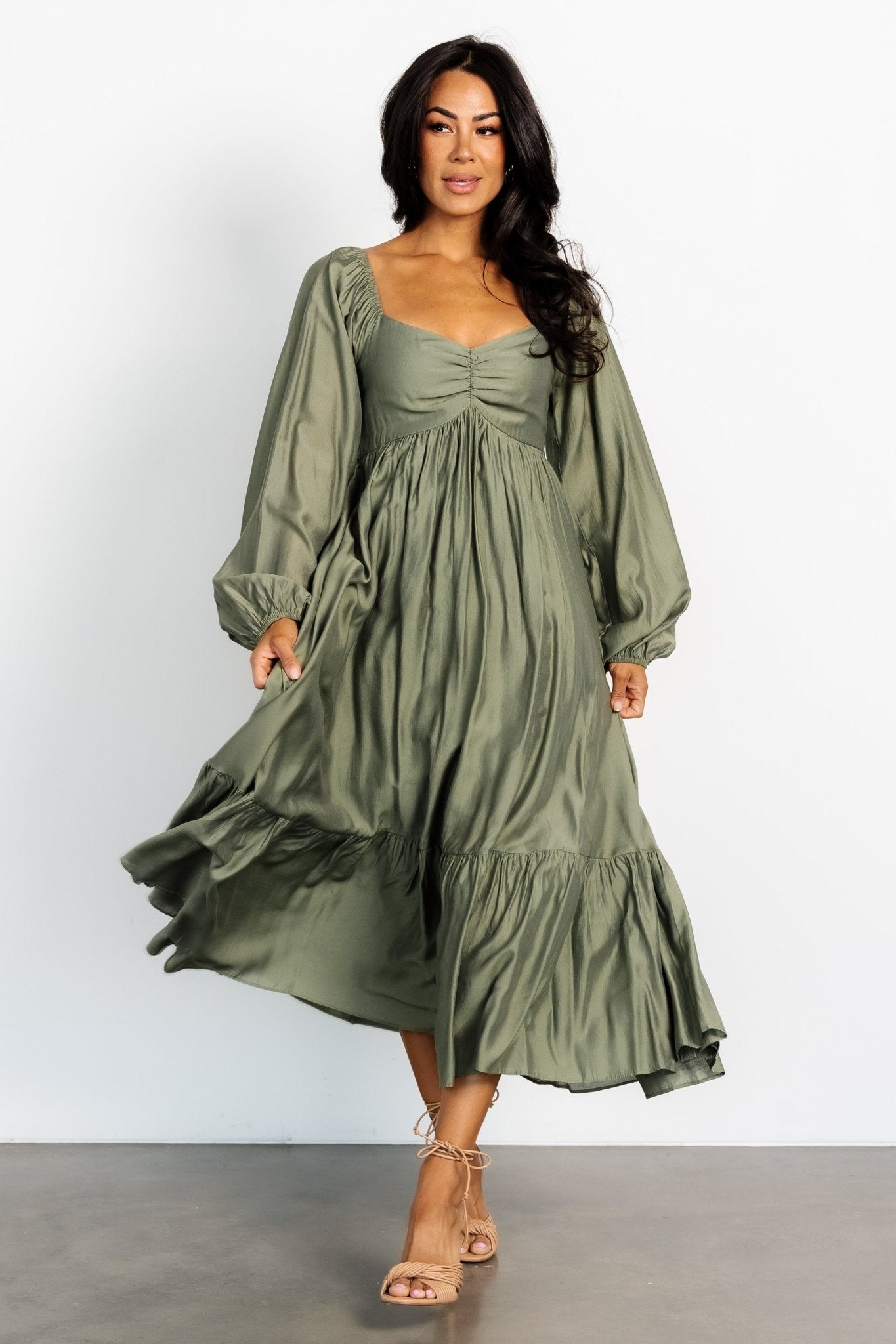 Brittany Long Sleeve Dress | Olive - Baltic Born