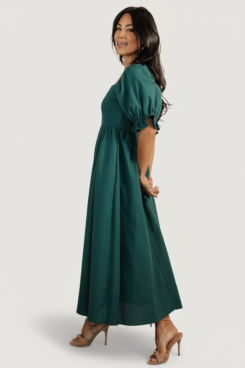 Baltic Born Womens Britton Midi Dress | Evergreen | Size: Small Baltic Born Womens Britton Midi Dress | Evergreen | Size: Small