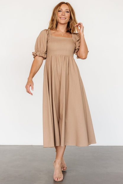 Britton Midi Dress | Tan - Baltic Born