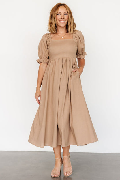 Britton Midi Dress | Tan - Baltic Born