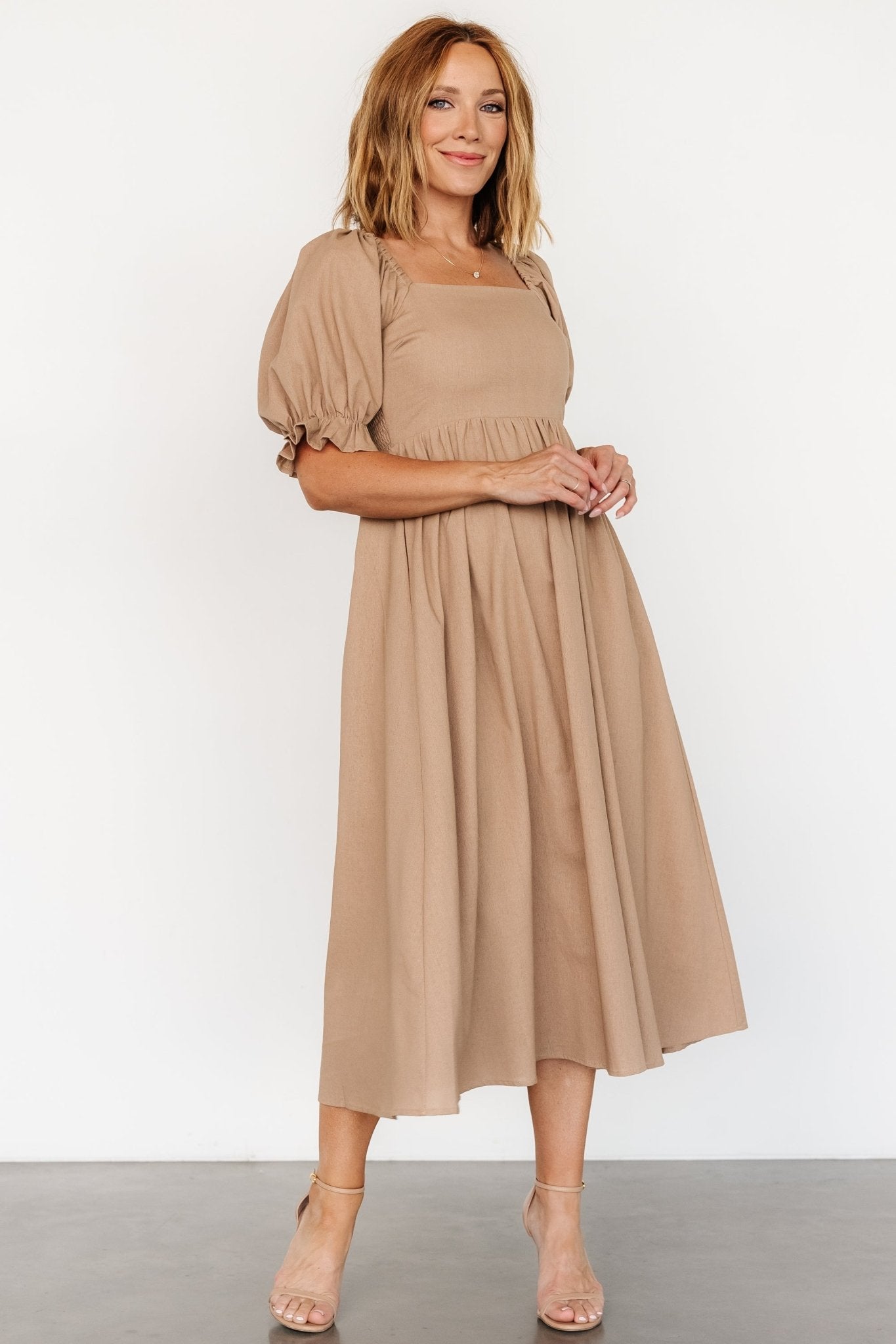 Britton Midi Dress | Tan - Baltic Born