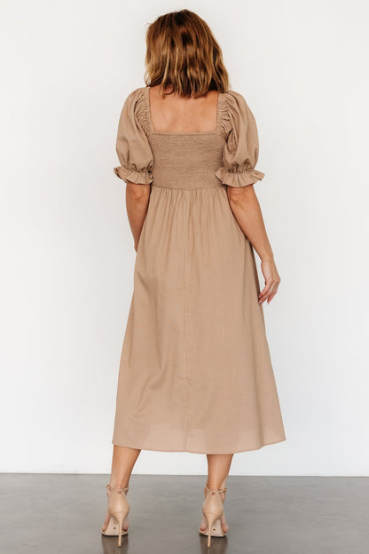 Britton Midi Dress | Tan - Baltic Born