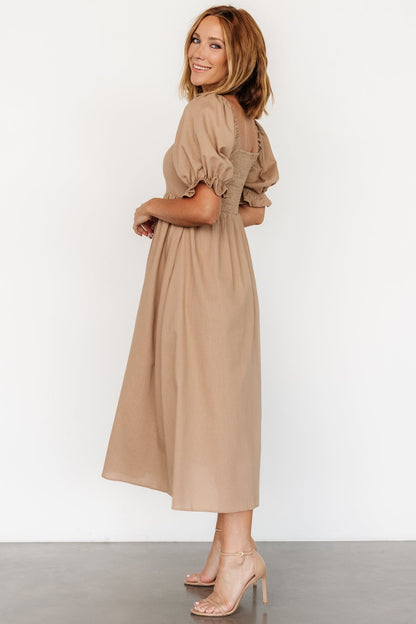 Britton Midi Dress | Tan - Baltic Born