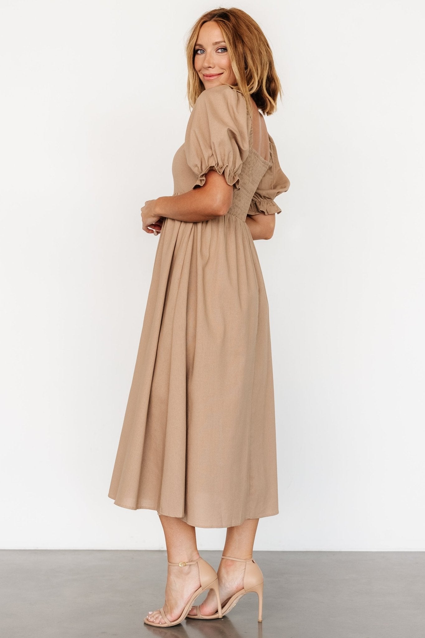 Britton Midi Dress | Tan - Baltic Born