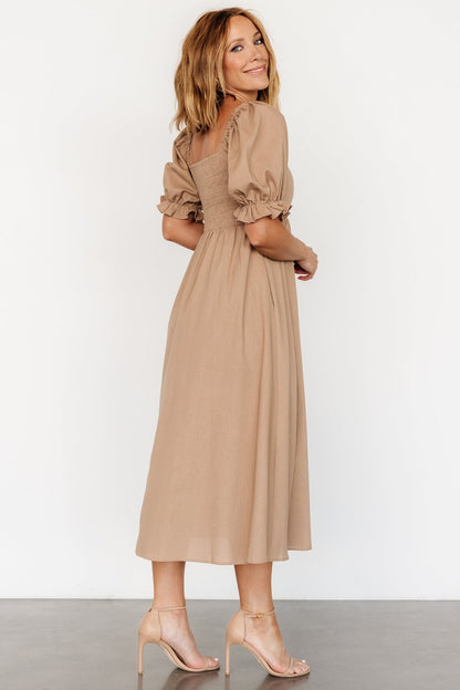 Britton Midi Dress | Tan - Baltic Born