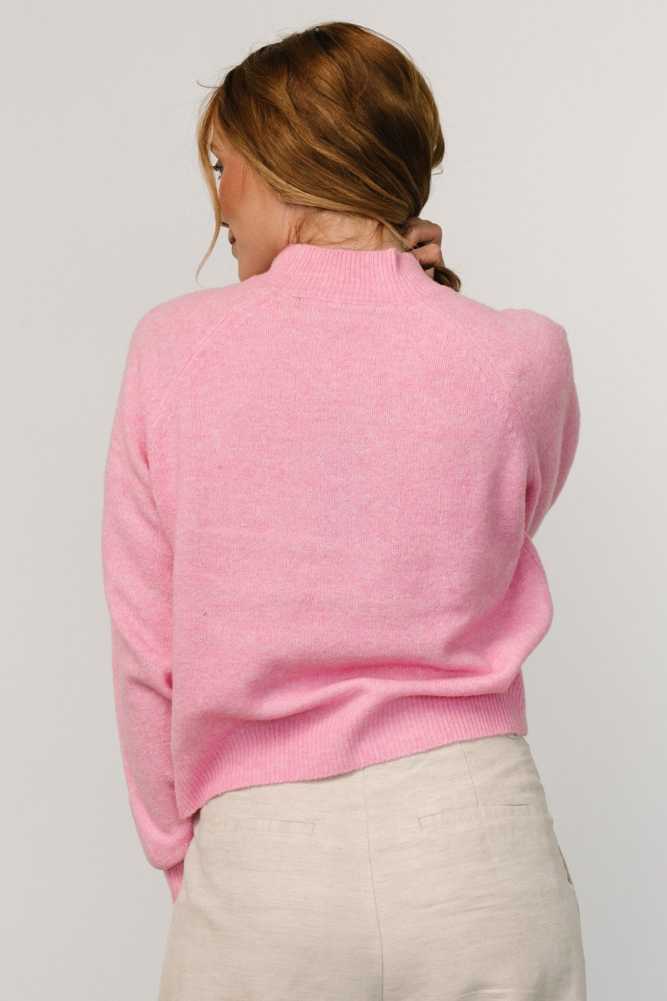 Bronson Mock Neck Sweater | Pink - Baltic Born