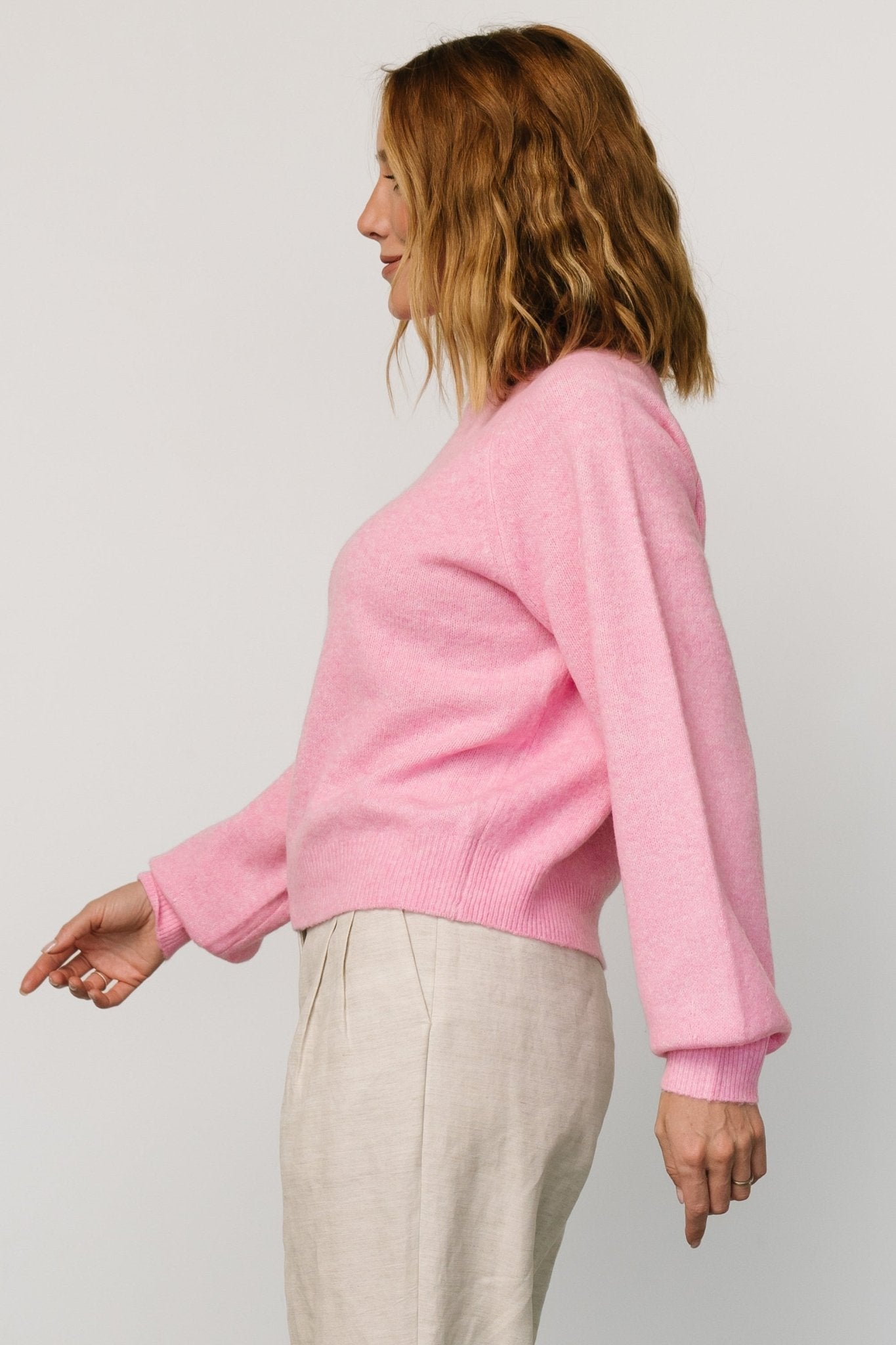 Bronson Mock Neck Sweater | Pink - Baltic Born