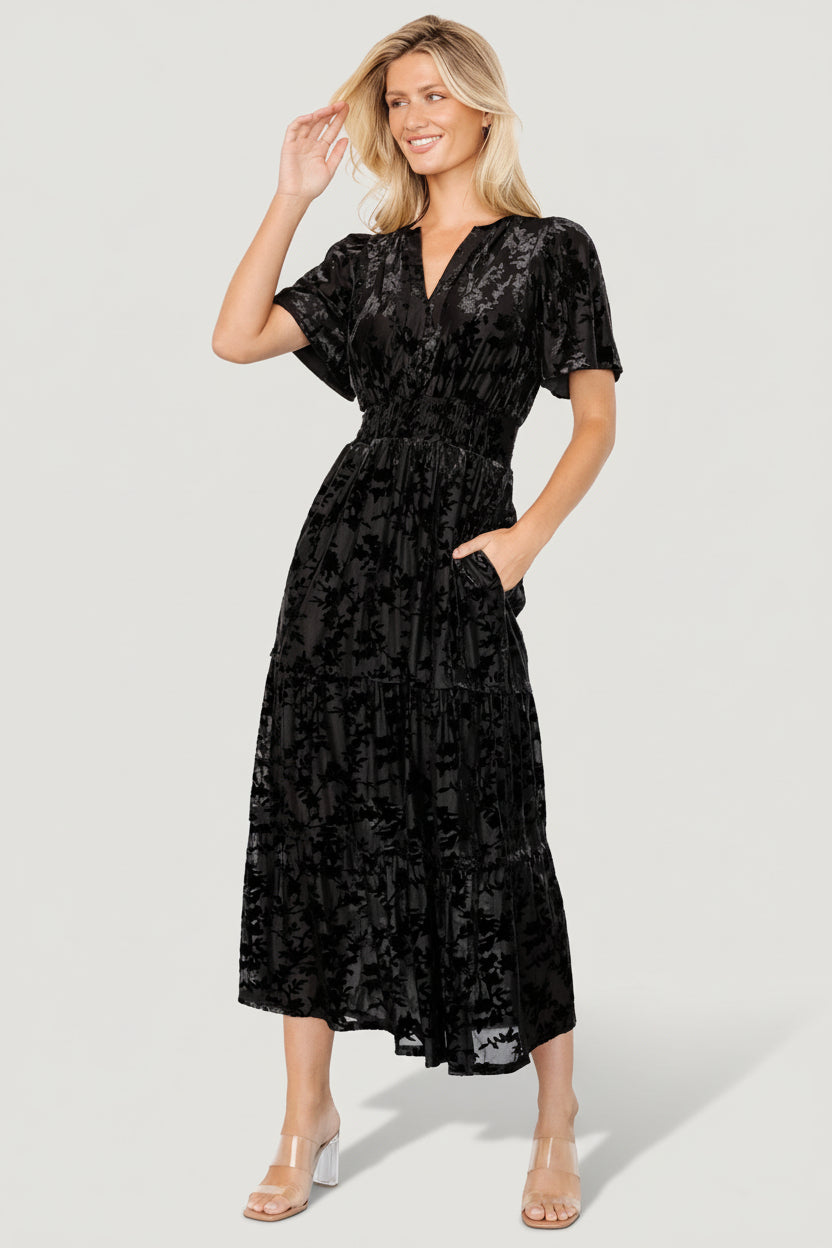 Bronwyn Velvet Dress | Black