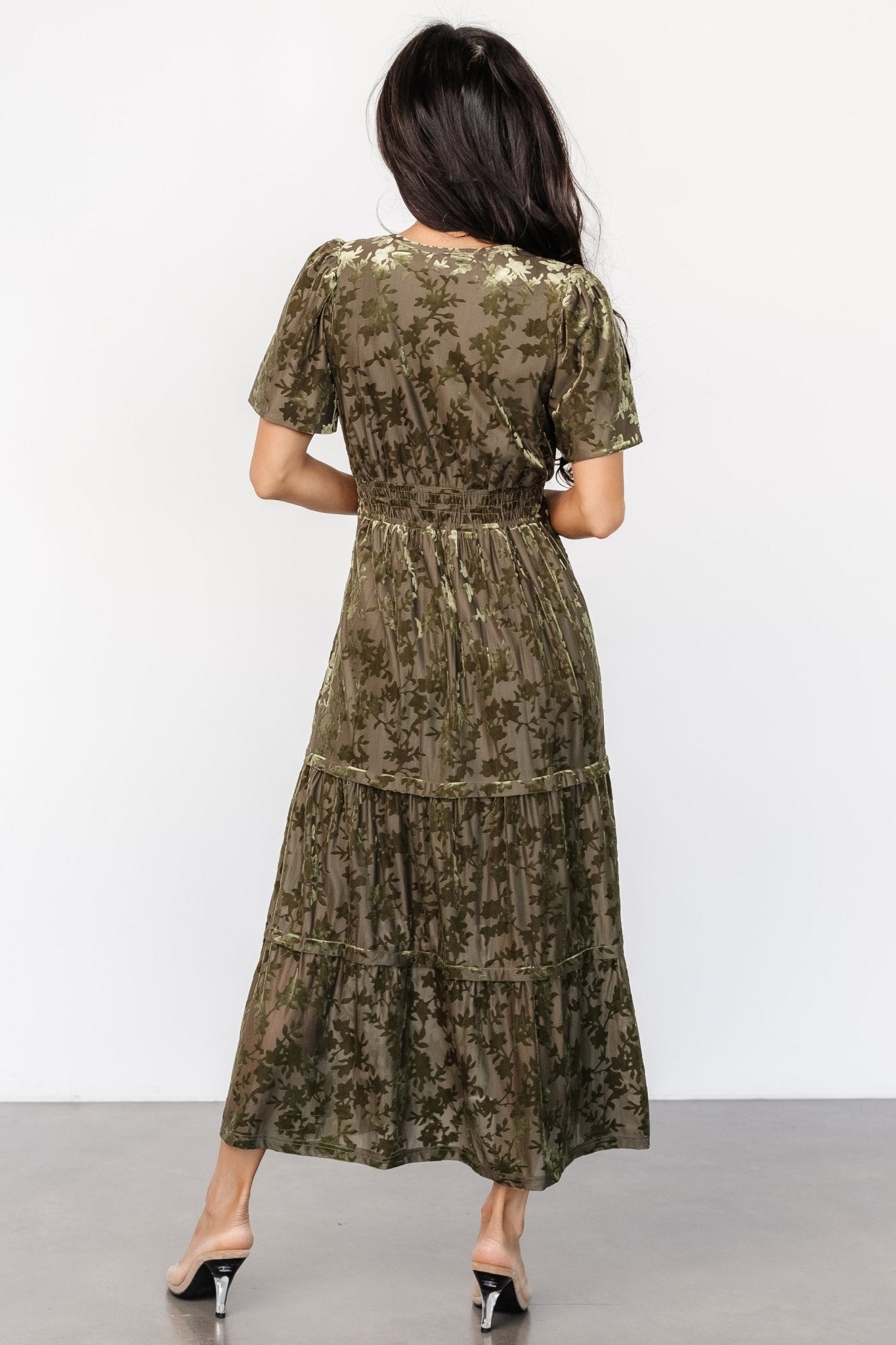 Bronwyn Velvet Dress | Olive - Baltic Born