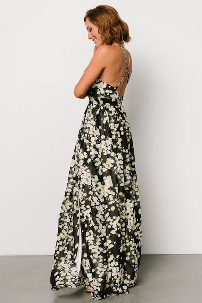 Brylee Maxi Dress | Black Flower Print - Baltic Born