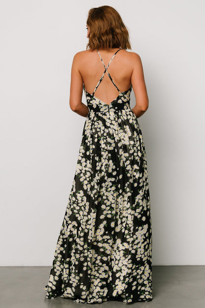 Brylee Maxi Dress | Black Flower Print - Baltic Born