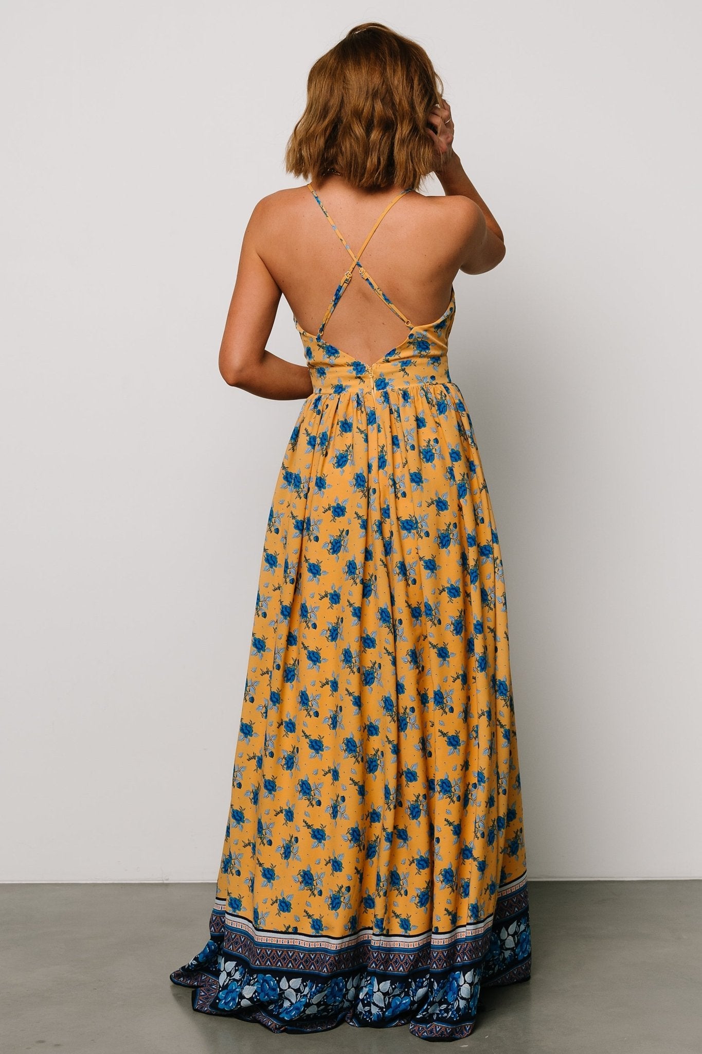 Brylee Maxi Dress | Mustard + Navy - Baltic Born