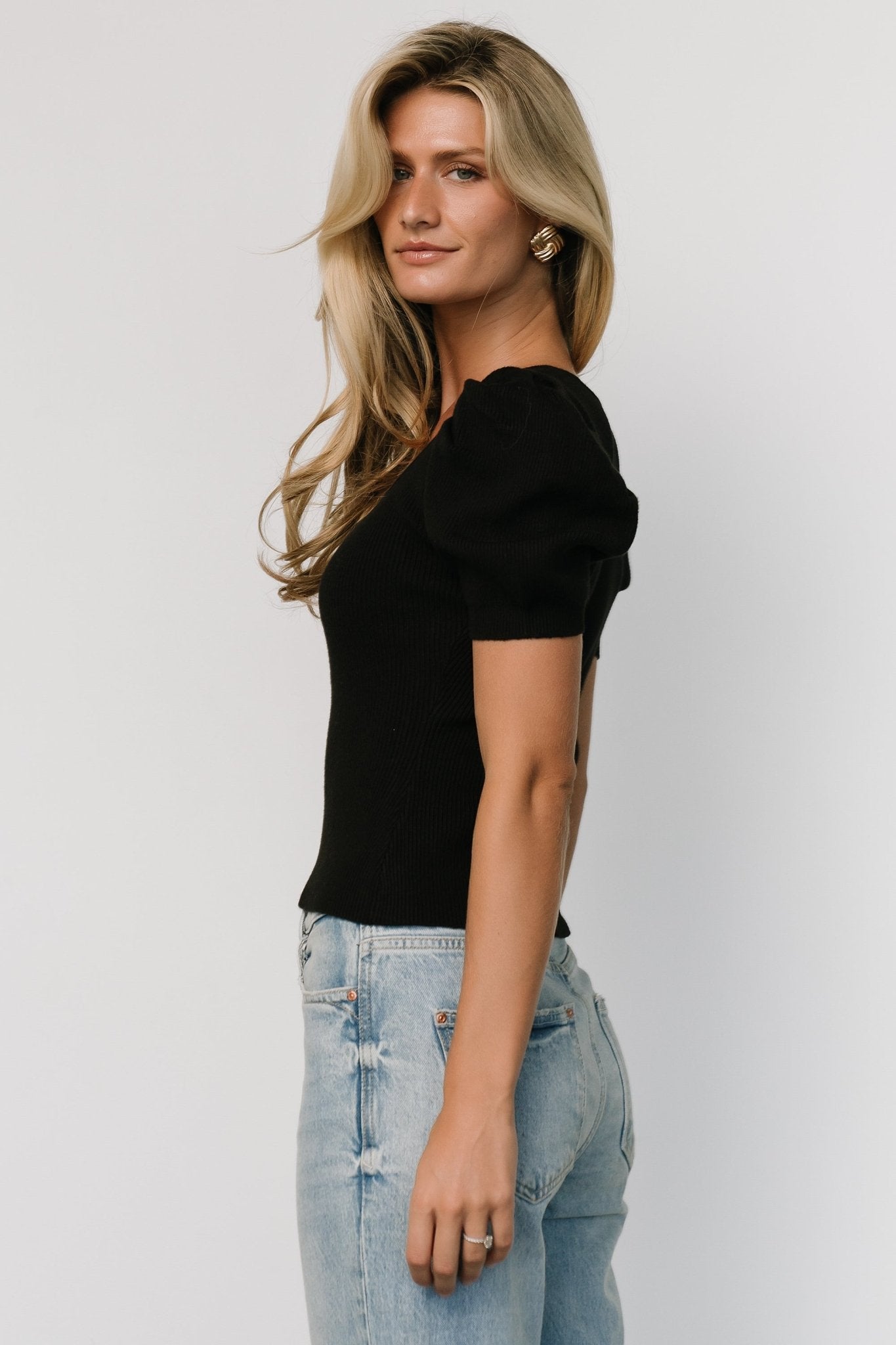 Brynlee Sweater Top | Black - Baltic Born