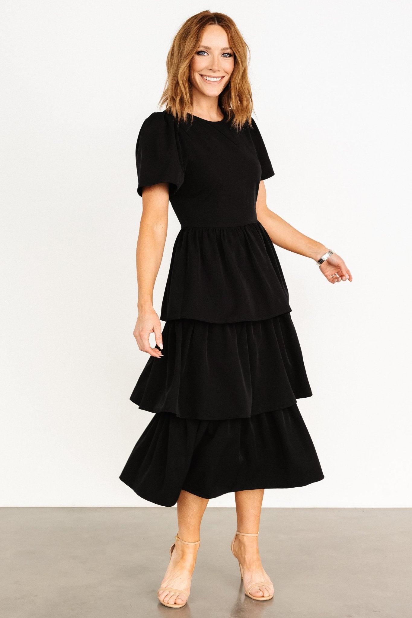 Cadenza Tiered Maxi Dress | Black - Baltic Born