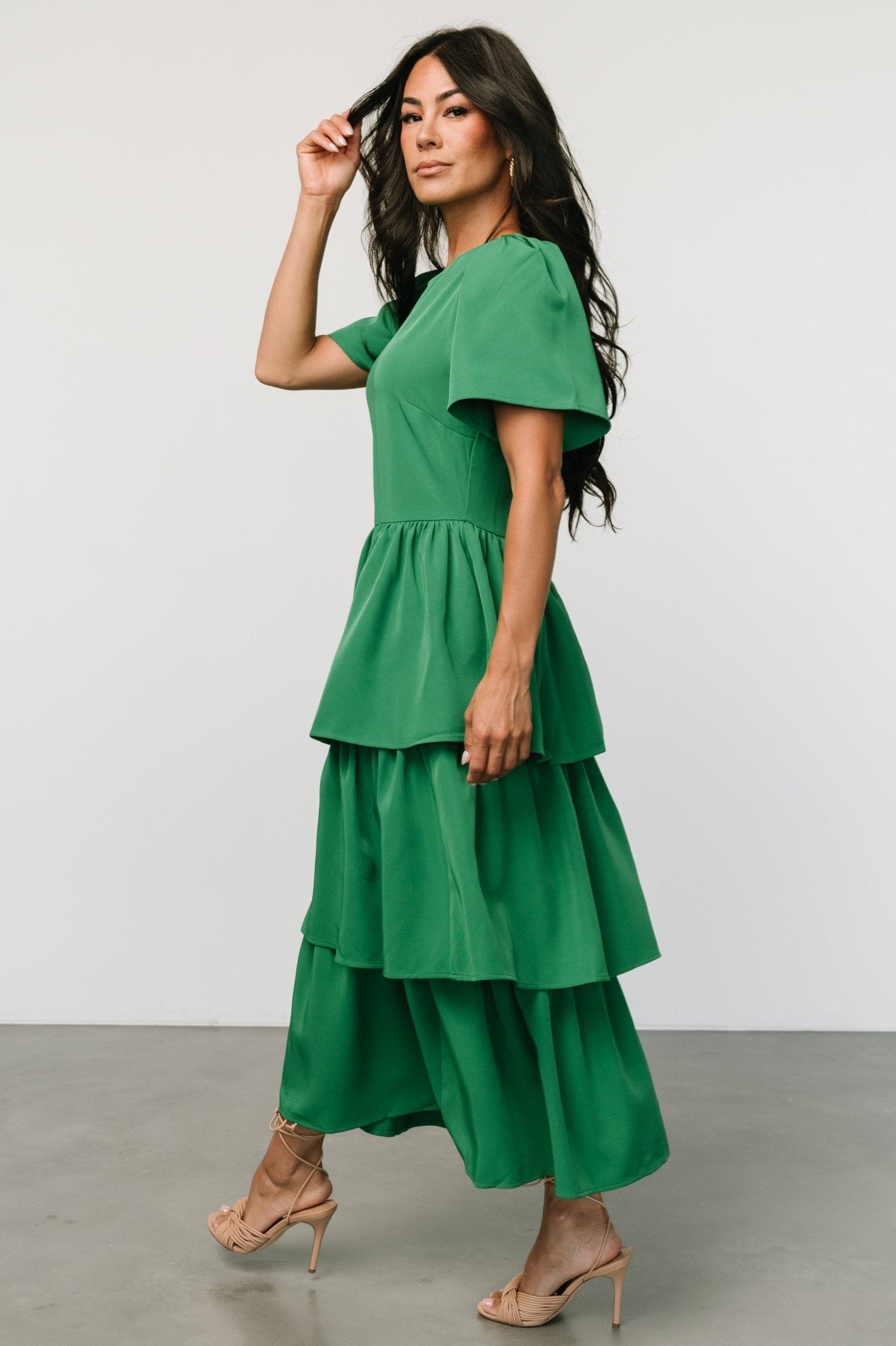 Cadenza Tiered Maxi Dress | Green - Baltic Born