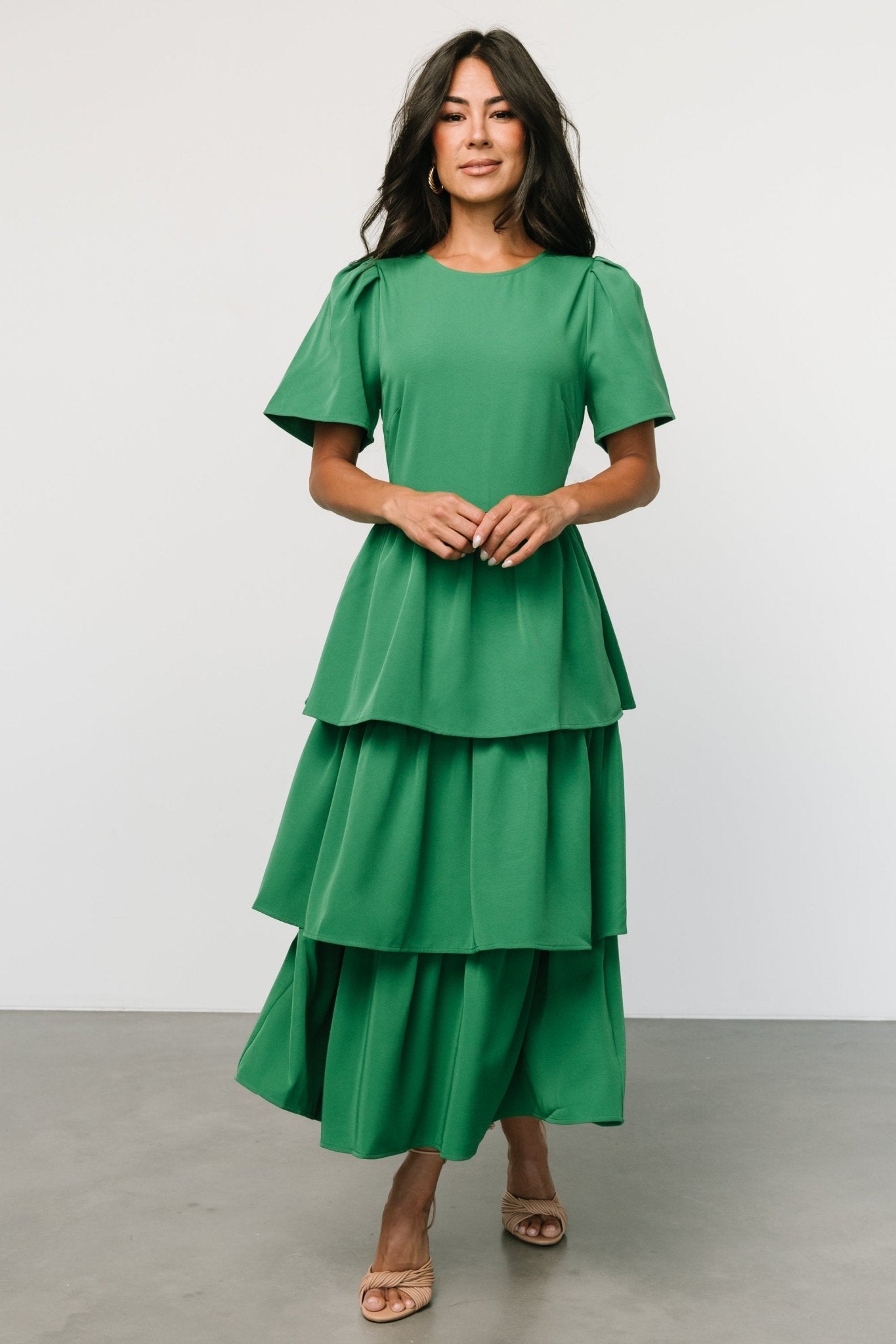 Cadenza Tiered Maxi Dress | Green - Baltic Born