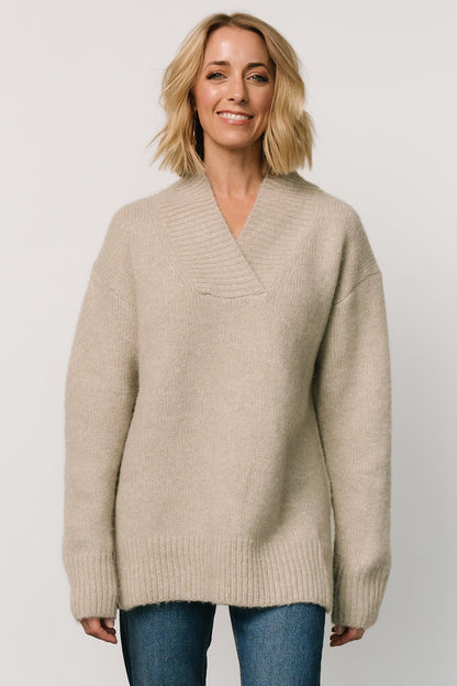 Calgary Oversized Sweater | Oatmeal - Baltic Born