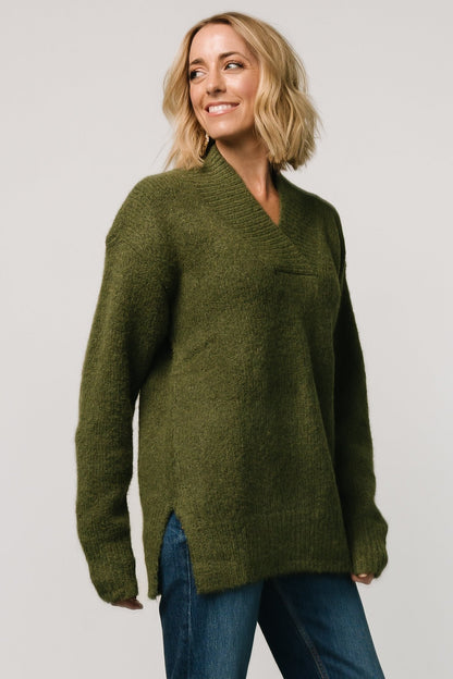 Calgary Oversized Sweater | Olive - Baltic Born