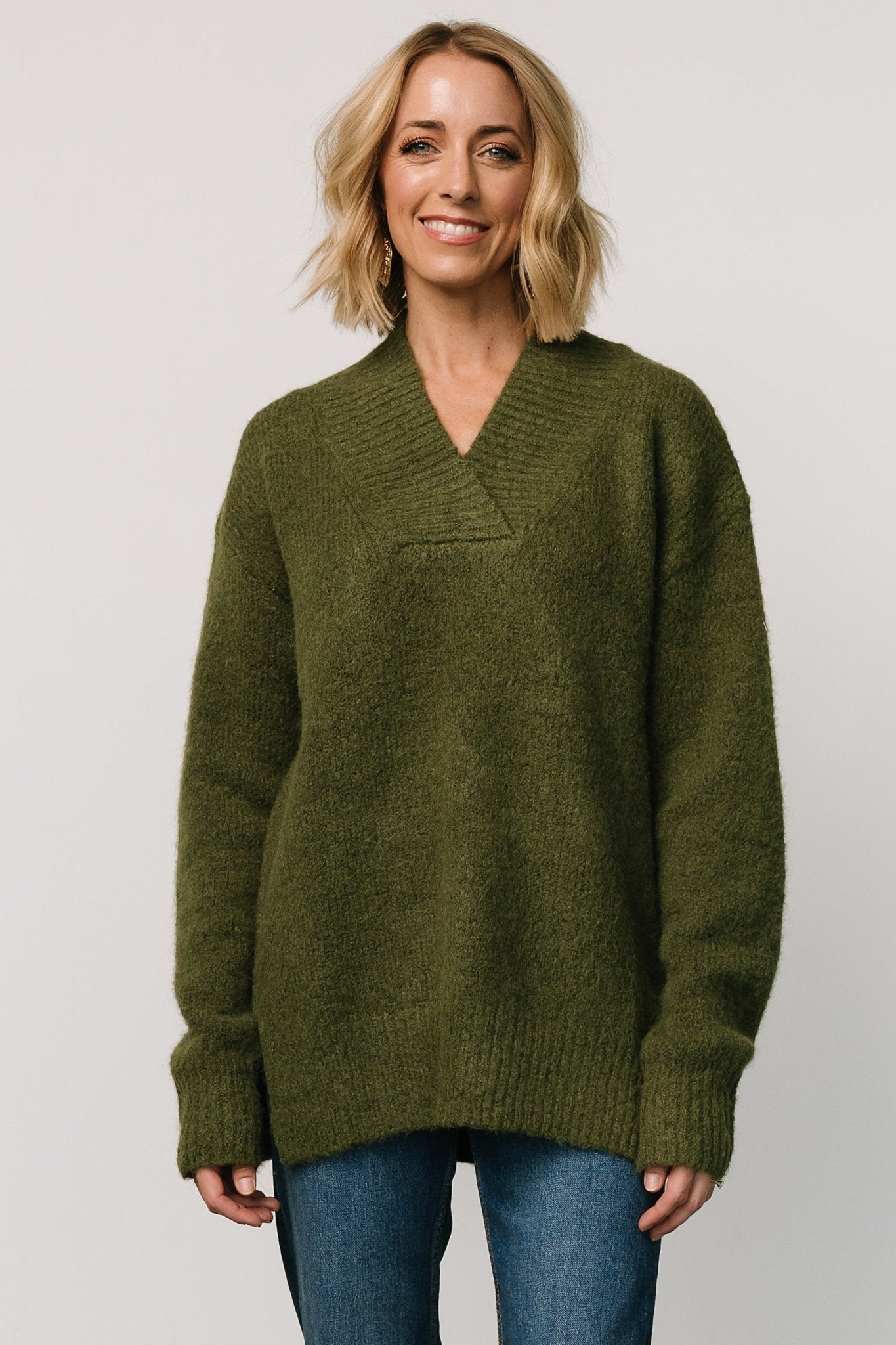 Calgary Oversized Sweater | Olive - Baltic Born