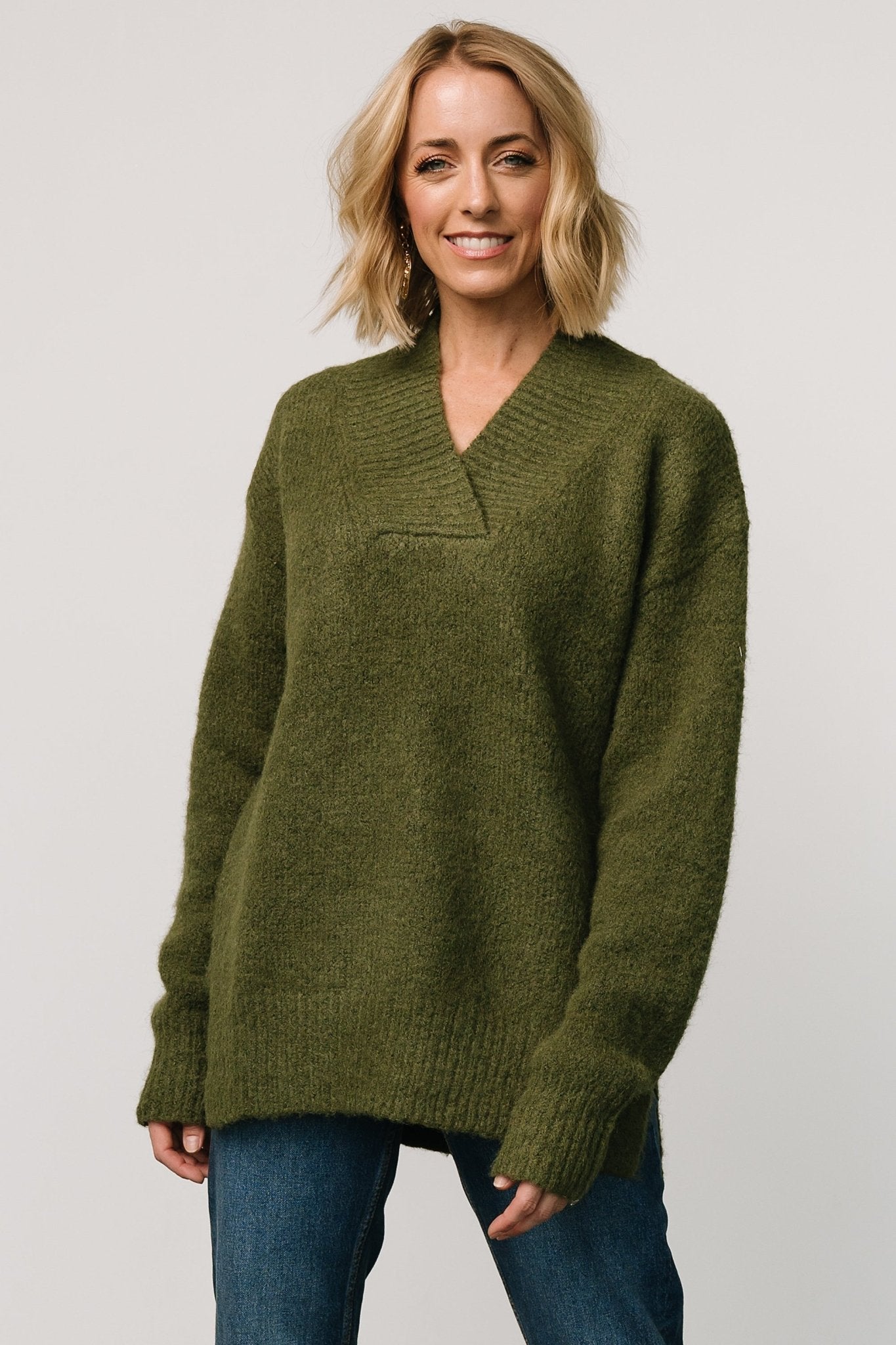 Calgary Oversized Sweater | Olive - Baltic Born