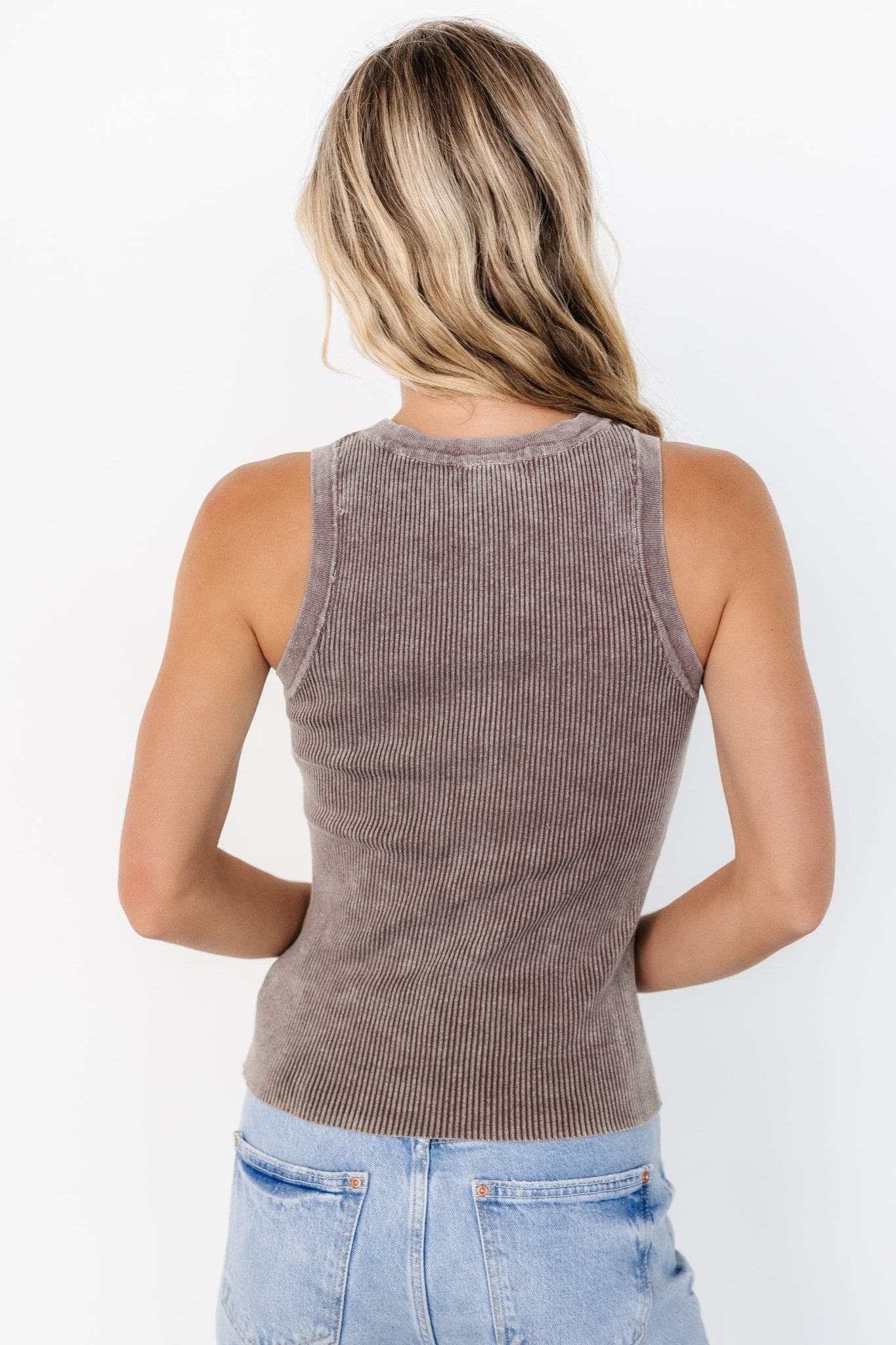 Cameron Knit Tank Top | Washed Mocha - Baltic Born