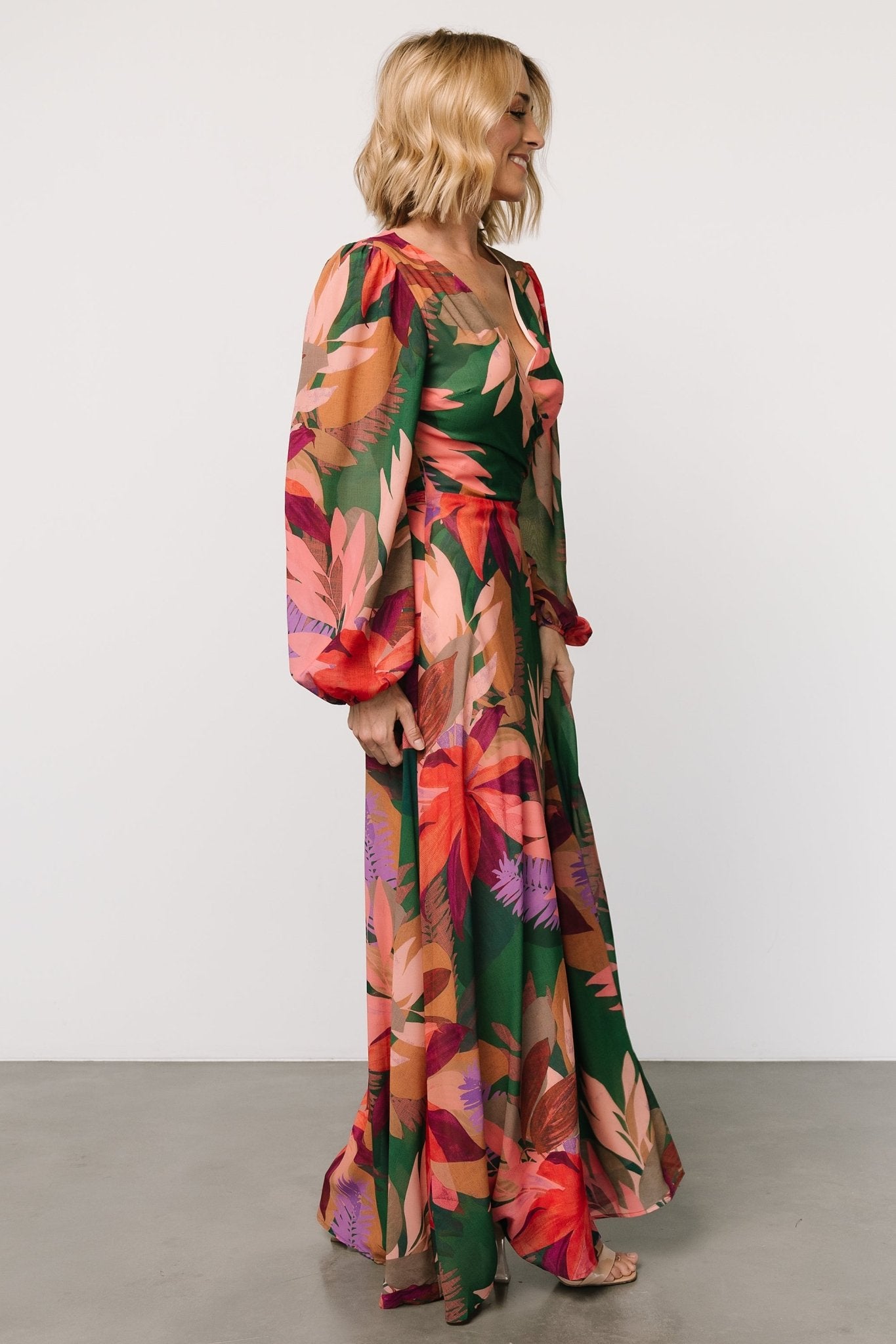 Camilla Wrap Maxi Dress | Green Multi - Baltic Born